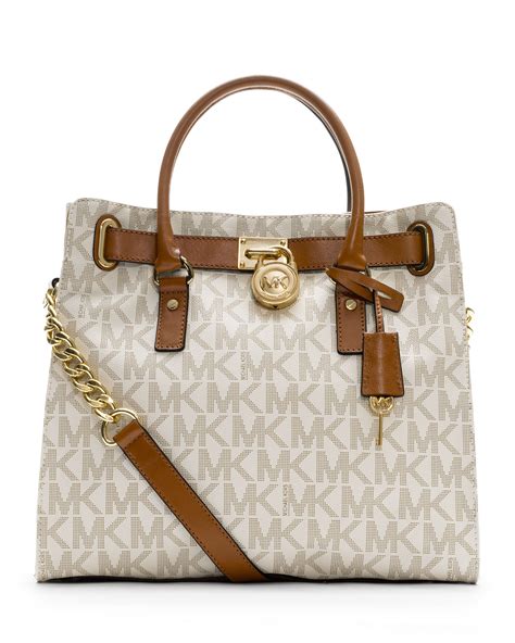 michael michael kors hamilton large tote bag vanilla|michael kors nouveau hamilton bag.